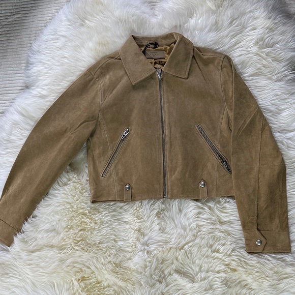 Blank NYC Jackets & Blazers - Blank NYC Women's Tan Real Suede Jacket